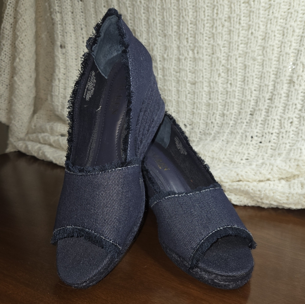 Ralph Lauren Blue Espadrilles Casual Canvas Slip-On